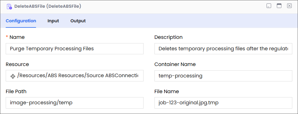 DeleteABSFile Configuration