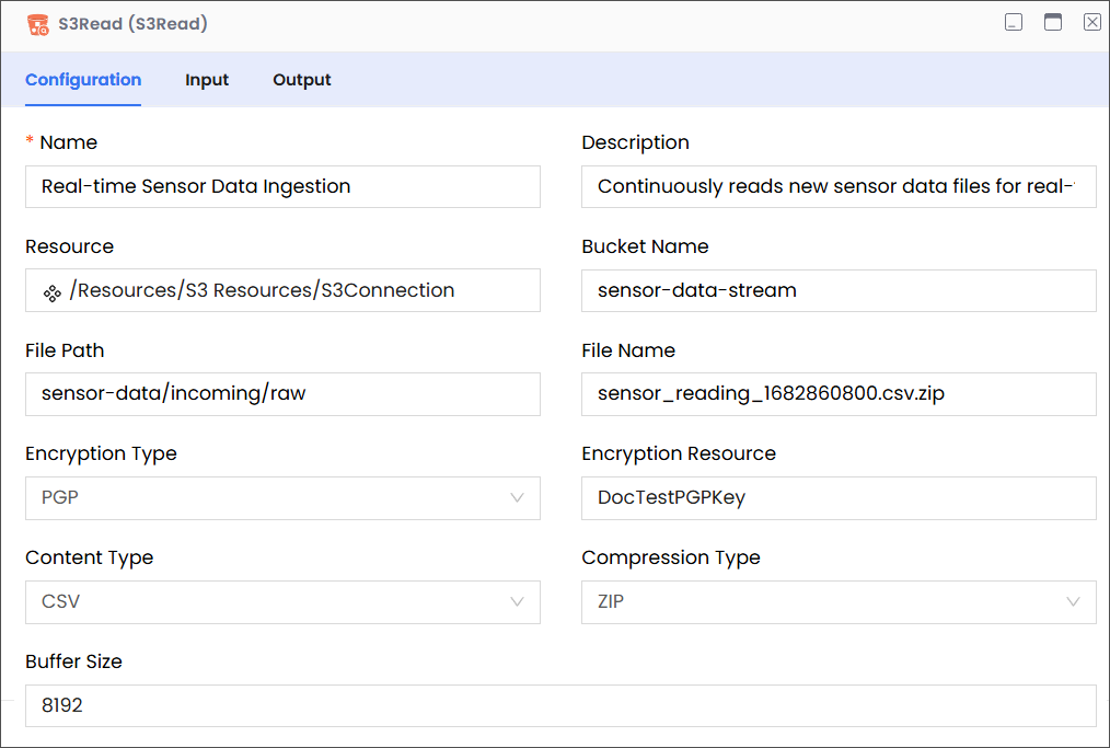 S3Read Configuration