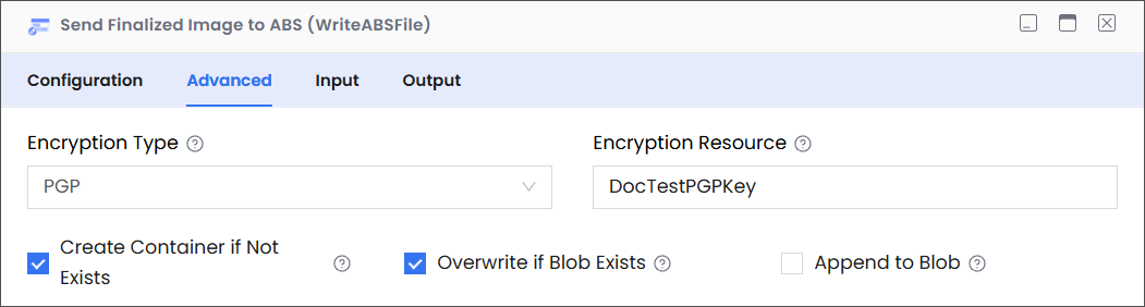 WriteABSFile Advanced Configuration